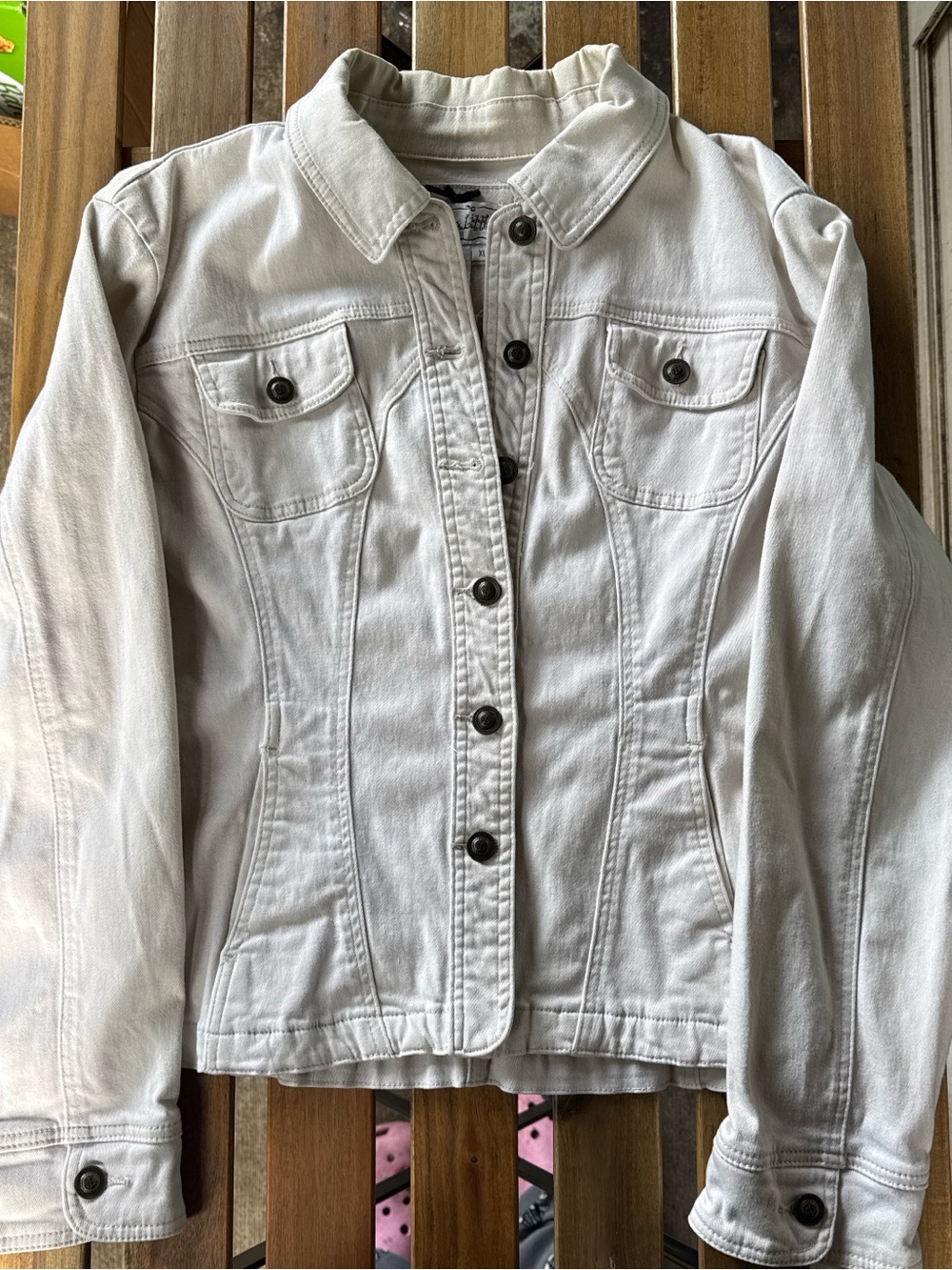 Classic Cream White Women's Denim Jacket